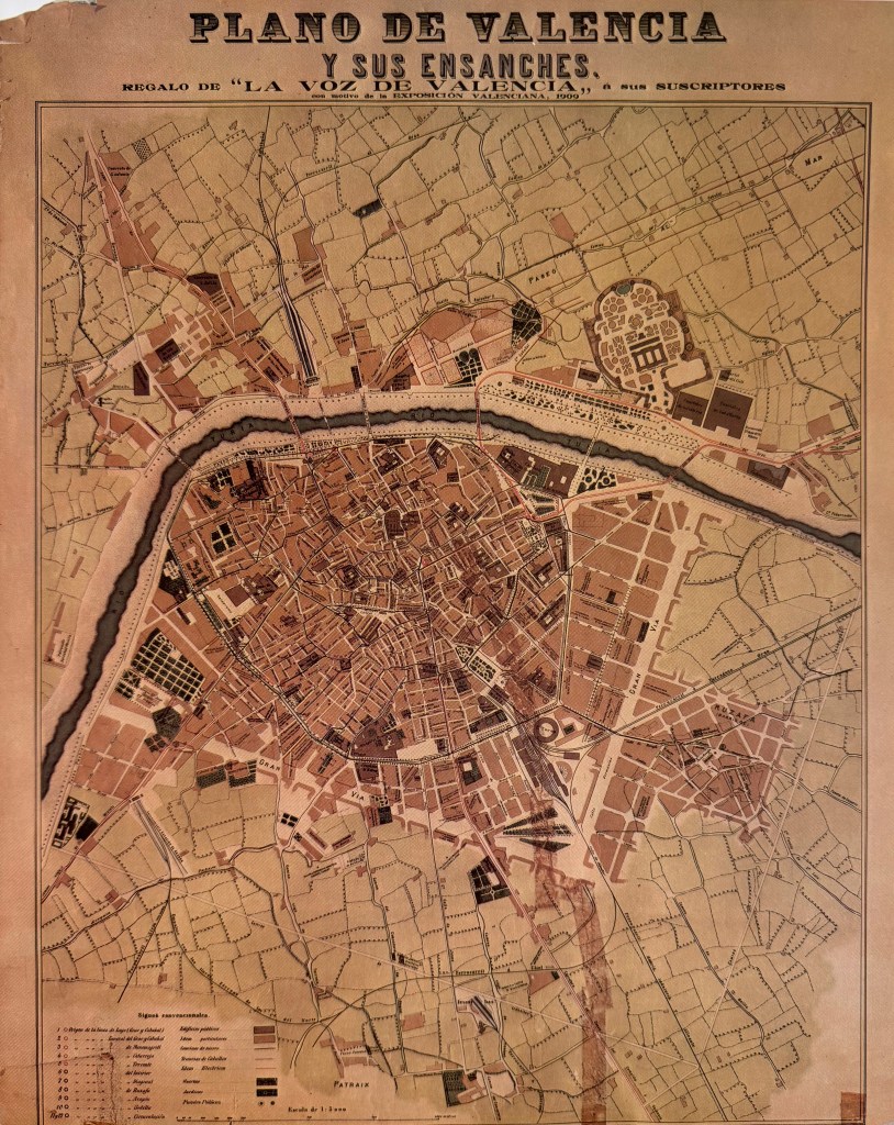 Plano de Valencia y sus ensanches en 1909
